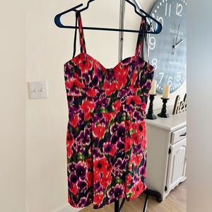 Bebe Silk Mini Dress with Pockets